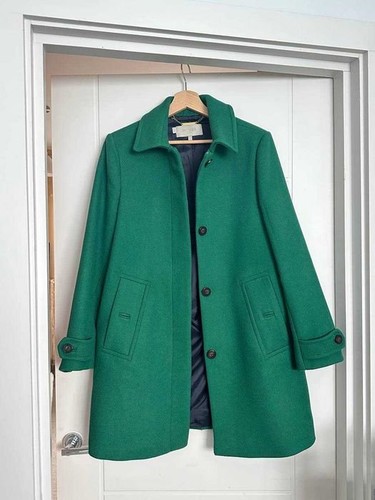 Women coat green wool - green,