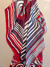 TUCH – SEIDE – rot / weiß / grau / schwarz – ca. 85 x 85 cm