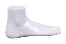 Dekofuß Dekobein Mannequin Fuß weiß Socken Schuhe Schmuckständer Kunststoff