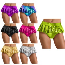 Frauen Rock Unterwäsche Shorts Tennis Culottes Rave Kostüm Holographische Mini