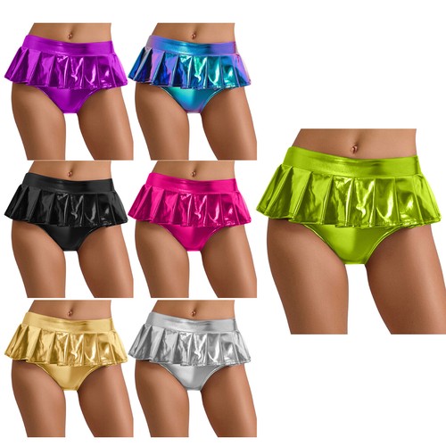 Damen metallic optik rock kurz - damen,
