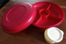 Tupperware Snack Runde rot mit Deckel und Becher 