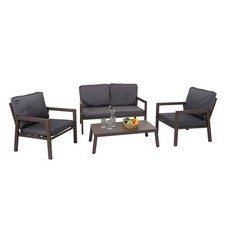 B-Ware Garnitur MCW-L64, Lounge-Set Sitzgruppe Sofa, Metall Polster Polster grau