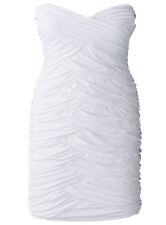 Bandeau-Kleid Gr. 32 34 Weiß Cocktailkleid Mini Abendkleid Partykleid Neu