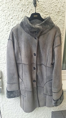 Graue lammfelljacke - graue, –