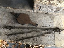 Echt Vintage Kamin Besteck. Blasebalg und Zangen. Original60er / 70er Jahre 