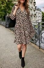 Mode von Heine Kleid Druckkleid A-Linie 3/4 Arm schwarz weiss Gr. 38/40  NEU