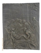 Grablegung Christi. Plakette Berliner Eisen Kunstguss Relief. L. Posch 19.Jh.