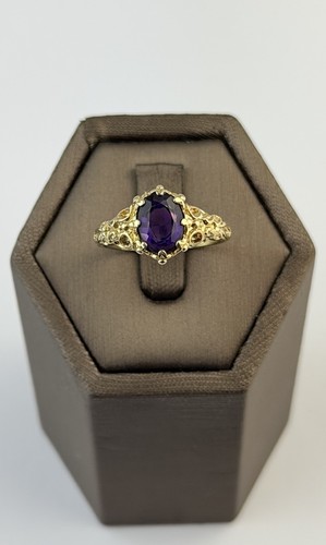 Amethyst ring gold - amethyst, kt