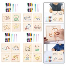 Holzschnürung Stickerei Brettspiel Montessori Spielzeug Hand Auge Koordination