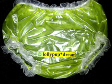 PVC Weichfolie  WINDELSLIP  WINDELHOSE Erwachsene NEU gelb mit Spitze   XL