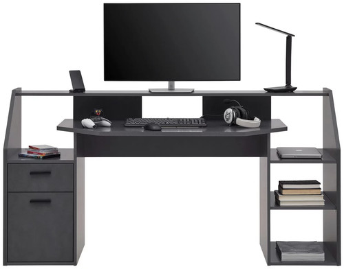 Gaming schreibtisch grau - grau, xxl