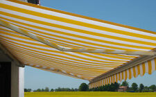 B-Ware Elektrische Kassetten-Markise H124, Volant 5x3m Polyester Gelb-Weiß