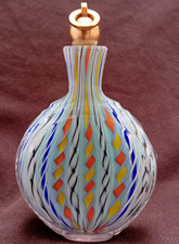 Schnupftabakflasche Fadenglas Mascherl Christinenhütte Bixl Geschliffen Opal