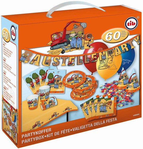 Baustelle set partykoffer deko - partykoffer,
