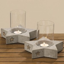 Windlicht  Stern aus Beton und