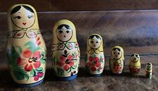 sehr schöne Matroschka Matrjoschka Holz H 10 cm 6 Püppchen #36