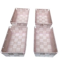 Aufbewahrungskorb  Dekokorb  Körbchen  Geflochten 4er Set 22x14x7cm(LxBxH)