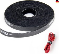 HASA zone Klettband Kabelbinder Rolle 10M X 10MM, DIY Klett Kabelbinder Lang