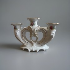 Weimar Porzellan Katharina Rosa Golddekor Kerzenleuchter 3-armig-24x16cm ( neu 