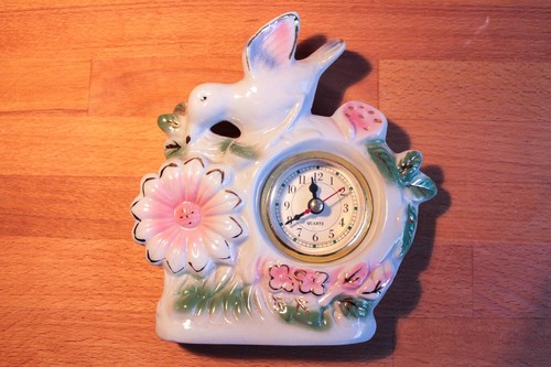 Standuhr vogel blumen motiv - standuhr,