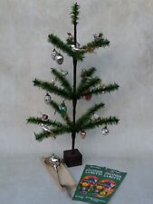 Antiker Gansfederbaum 80 cm hoch Glasvögel Ornamente Weihnachten Christbaum