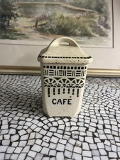 Antike Vorratsdose Porzellan Aufschrift Café Shabby Chic