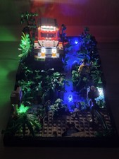 LEGO MOC Dioramma Jurassic World Park 76958 Dilophosaurus mit LED Beleuchtet