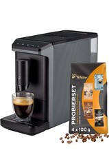 Tchibo Kaffeevollautomat Esperto mini, Grau – Kaffeeprobierset GRATIS