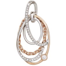Anhänger oval  585 Weißgold