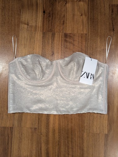 Zara pailletten korsett bh - zara, xl