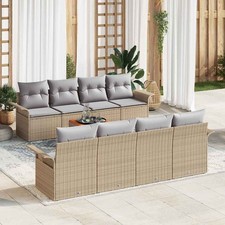 Garten-Sofa-Set 9 pcs Poly Rattan Gartensofa Outdoor Loungeset Couch vidaXL