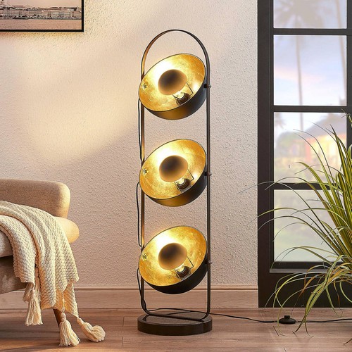 Lindby stehlampe schwarz gold - schwarz,