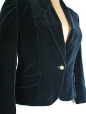 SAMT BAUMWOLLE festlich Samtjacke Sakko Jacke Bolerojacke Blazer Jackett VINTAGE