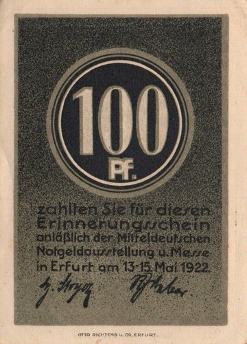 Scheine notgeld erfurt - erfurt, 25