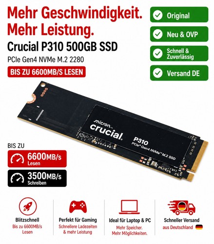 Crucial p310 500gb ssd pcie - ssd,