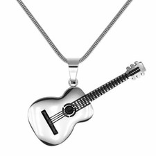 Kettenanhänger Gitarre Kette Musik Instrument Leadgitarre Edelstahl silber Rock 