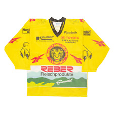 Reebok signiertes Hockey Schlittschuh-Club Herren Trikot gelb USA V-Ausschnitt XL