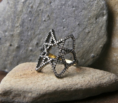 Natürlicher diamant sternring - natürlicher,