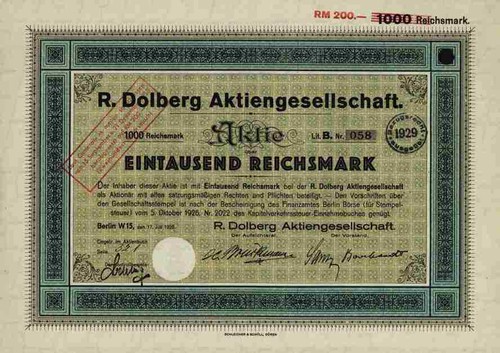 Dolberg 1926 berlin hamburg - berlin,