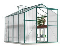 Gewächshaus 4,8m² mit Fundament Alu Treibhaus Pflanzenhaus Aluminium Frühbeet