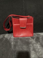 Stylische Umhängetasche - Handtasche, Rot, Leder, w.NEU von Leaf Bags