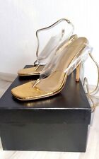 High Heels, Sandals, Perspex Mule, Gold, Sexy, Krokoprint, Special