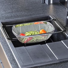 Spülbecken Sieb Abtropfsieb Seiher Küchensieb Durchschlag Edelstahl Ausziehbar