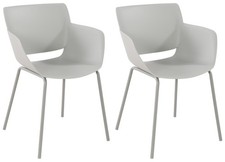 #Lage440 2x Stuhl Alpena hellgrau Küchenstuhl Besucherstuhl Outdoorstuhl Set