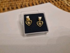 Ohrringe Herzen gold weiß