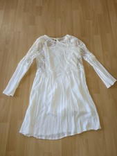 Leichtes 2 tlg. Sommerkleid langarm weiß Aniston Größe 36