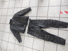 Genuine Leather Lederkombi 2 teilig Schwarz Herren Jacke Gr 54 Hose Gr 52