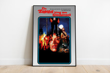Poster EIN ZOMBIE HING AM GLOCKENSEIL - Retro Bavaria VHS Motiv DinA1