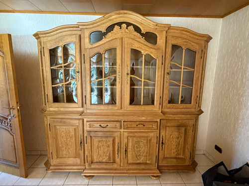 Holz vitrine eiche freistehend - eiche,